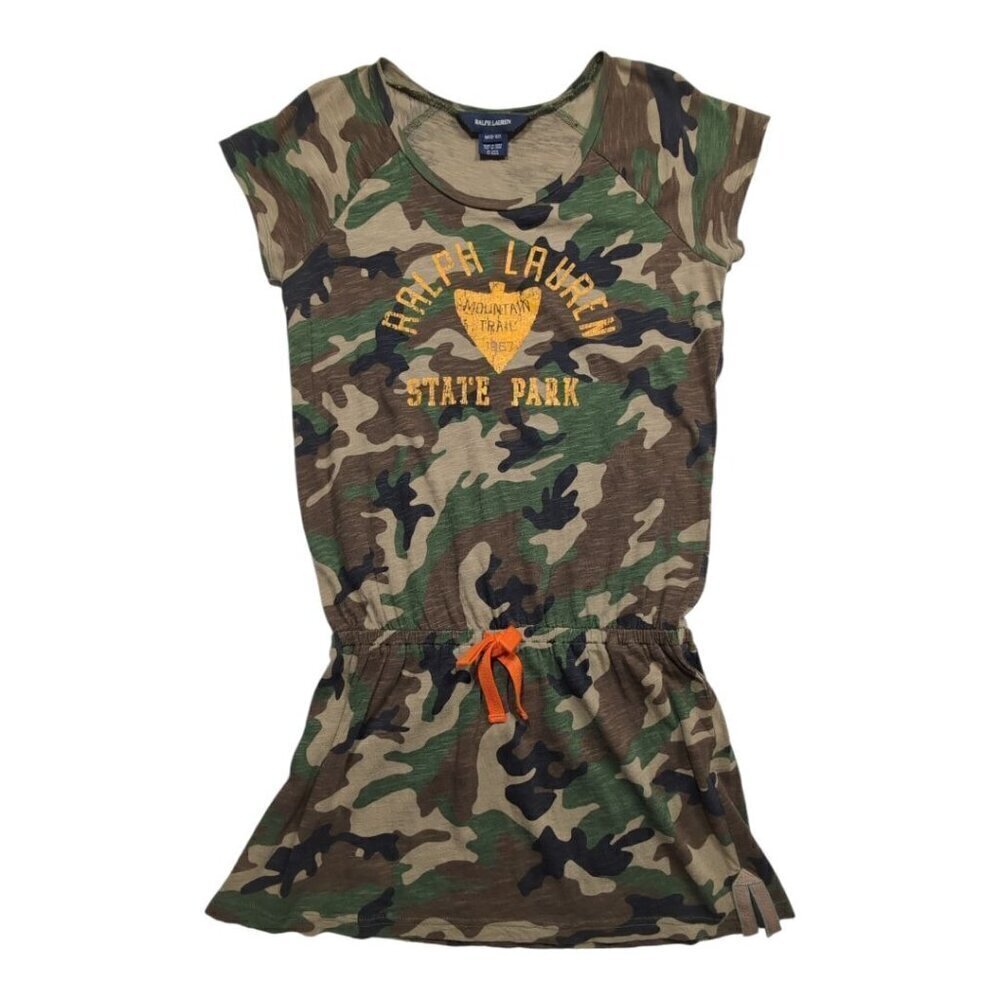 Ralph Lauren‎ Camouflage Dress Graphic Tee State Park Girls Medium (8-10)